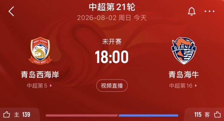 青岛德比强弱分明：西海岸冲前二，海牛残阵止颓