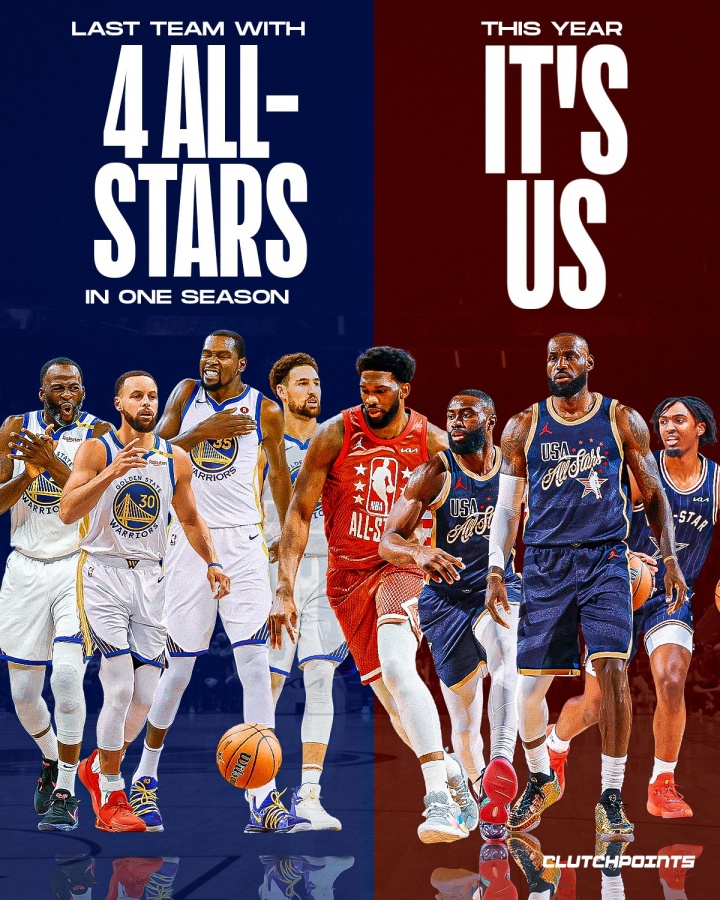 76人冲击单季4全明星，NBA上次做到的是宇宙勇