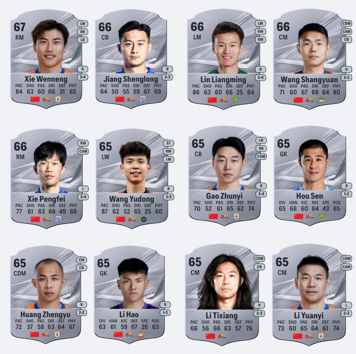 EA FC27中国球员评分泄露 塞尔吉尼奥韦世豪并列最高 EA FC27中国球员评分泄露 塞尔吉尼奥韦世豪并列最高